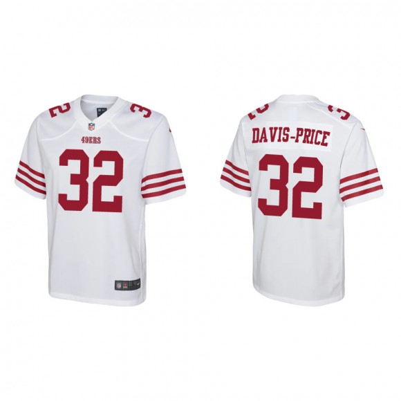 Youth 49ers Tyrion Davis-Price White Game Jersey