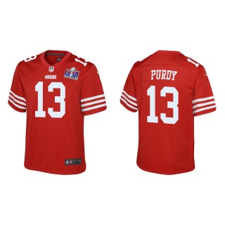 Youth 49ers Brock Purdy Scarlet Super Bowl LVIII Game Jersey