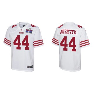 Youth 49ers Kyle Juszczyk White Super Bowl LVIII Game Jersey