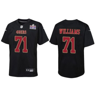 Youth 49ers Trent Williams Black Super Bowl LVIII Carbon Fashion Game Jersey