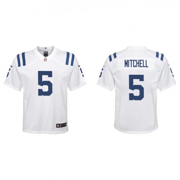 Youth Colts Adonai Mitchell White Game Jersey