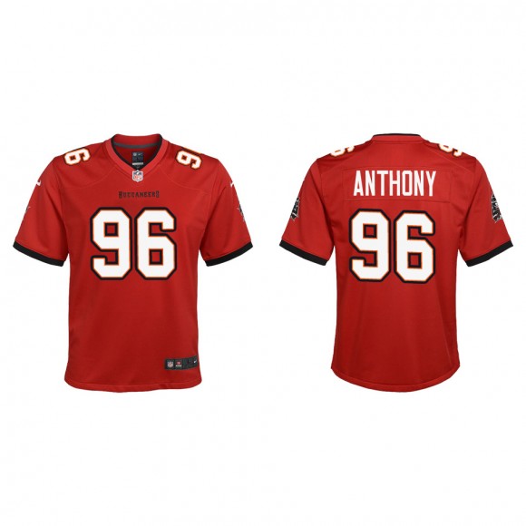 Youth Buccaneers Andre Anthony Red 2022 NFL Draft Game Jersey