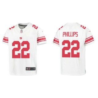 Youth Giants Andru Phillips White Game Jersey