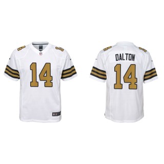 Youth New Orleans Saints Andy Dalton White Alternate Game Jersey