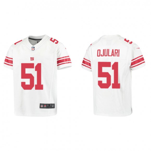 Youth Azeez Ojulari New York Giants White Game Jersey