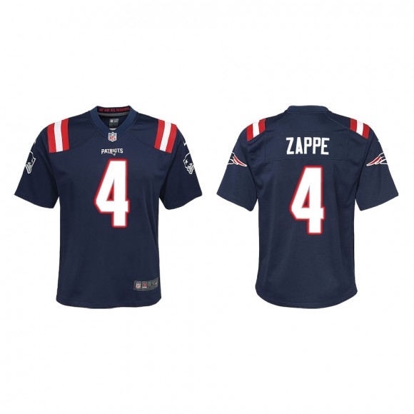 Youth New England Patriots Bailey Zappe Navy Game Jersey