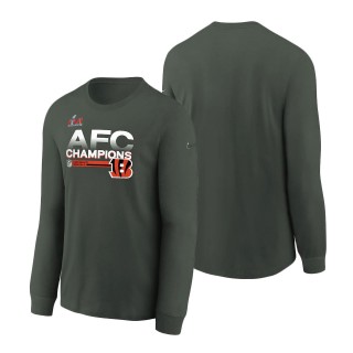 Youth Cincinnati Bengals Anthracite 2021 AFC Champions Locker Room Trophy Collection Long Sleeve T-Shirt