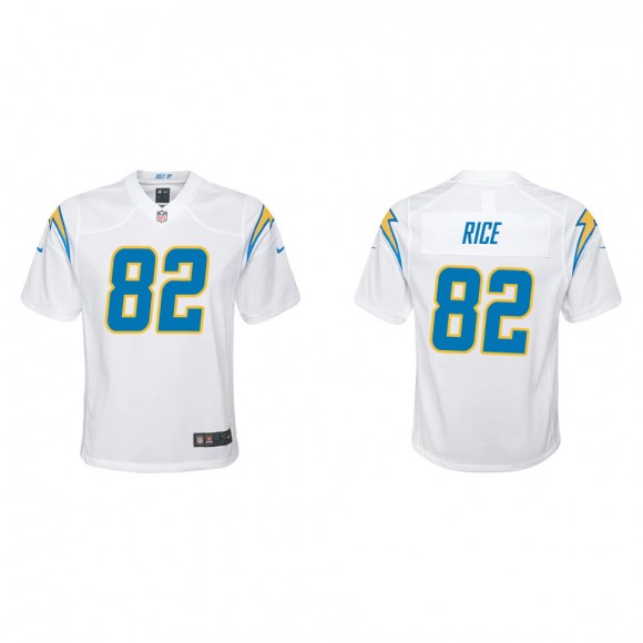 Youth Chargers Brenden Rice White Game Jersey