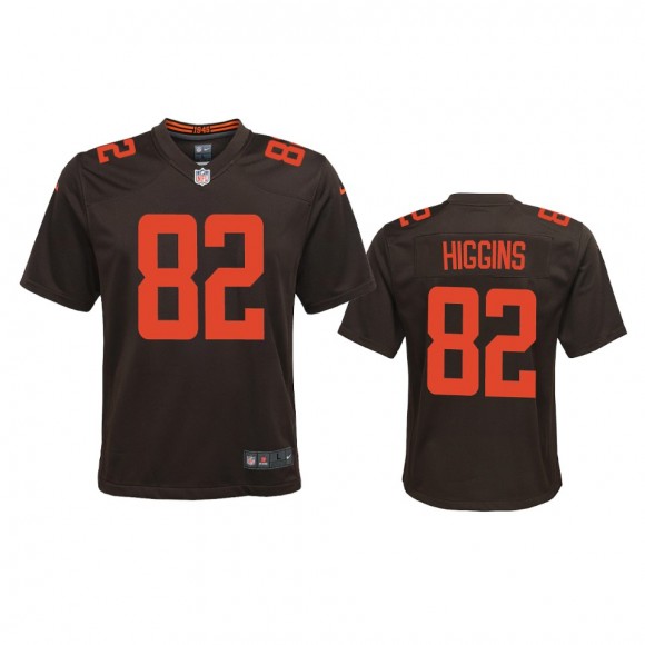 Youth Browns Rashard Higgins Brown Alternate Game Jersey