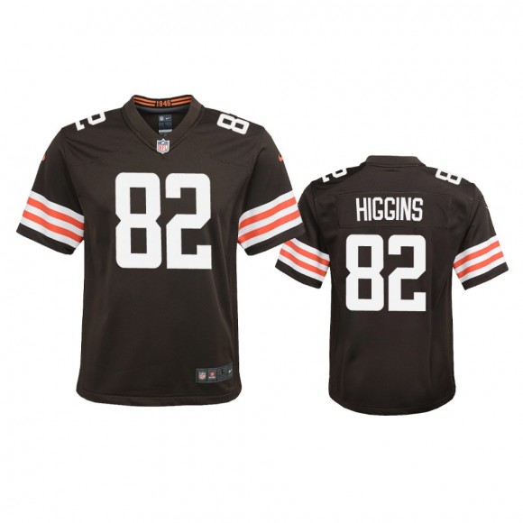 Youth Browns Rashard Higgins Brown Game Jersey