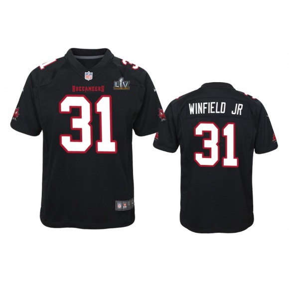 Youth Buccaneers Antoine Winfield Jr. Black Super Bowl LV Game Fashion Jersey