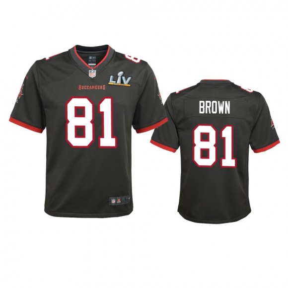 Youth Buccaneers Antonio Brown Pewter Super Bowl LV Game Jersey