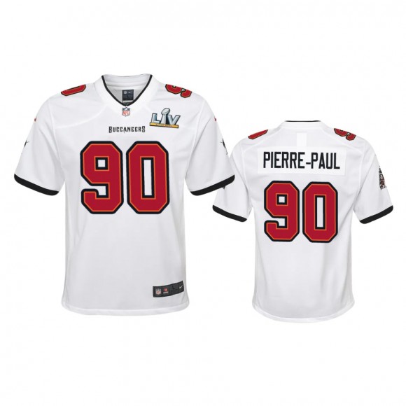 Youth Buccaneers Jason Pierre-Paul White Super Bowl LV Game Jersey