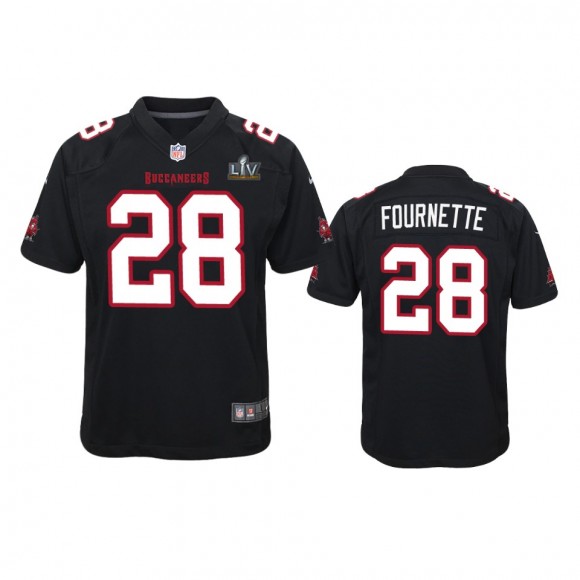 Youth Buccaneers Leonard Fournette Black Super Bowl LV Game Fashion Jersey