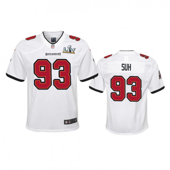 Youth Buccaneers Ndamukong Suh White Super Bowl LV Game Jersey