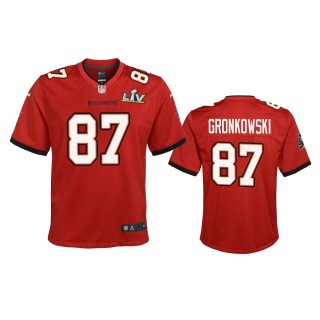 Youth Buccaneers Rob Gronkowski Red Super Bowl LV Game Jersey