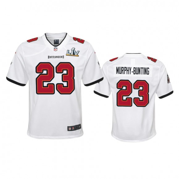 Youth Buccaneers Sean Murphy-Bunting White Super Bowl LV Game Jersey