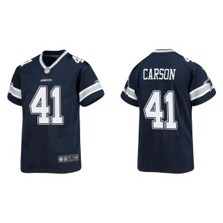 Youth Cowboys Caelen Carson Navy Game Jersey