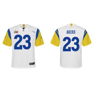 Youth Super Bowl LVI Cam Akers Rams White Gold Alternate Game Jersey