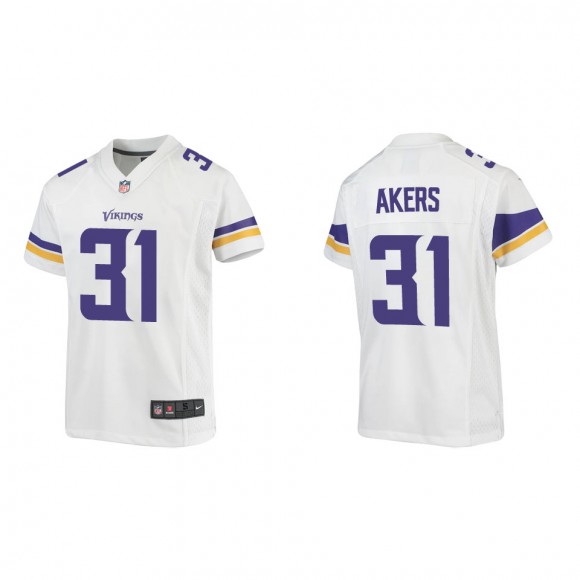 Youth Cam Akers Minnesota Vikings White Game Jersey