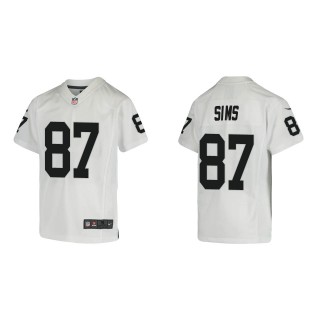 Youth Raiders Cam Sims White Game Jersey