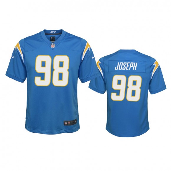 Youth Chargers Linval Joseph Powder Blue Game 2020 Jersey