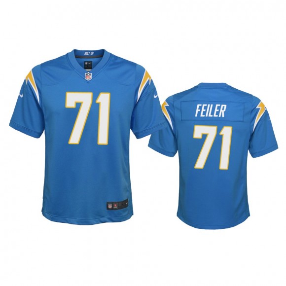 Youth Chargers Matt Feiler Powder Blue Game Jersey