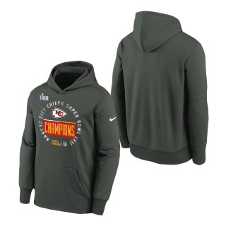 Youth Kansas City Chiefs Anthracite Super Bowl LVII Champions Locker Room Trophy Collection Pullover Hoodie