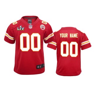 Youth Chiefs Custom Red Super Bowl LV Game Jersey