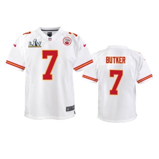 Youth Chiefs Harrison Butker White Super Bowl LV Game Jersey