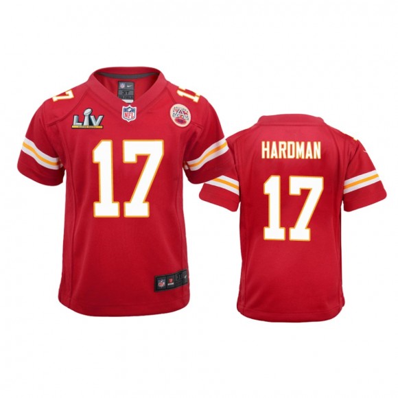 Youth Chiefs Mecole Hardman Red Super Bowl LV Game Jersey