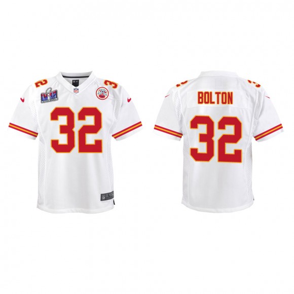 Youth Chiefs Nick Bolton White Super Bowl LVIII Game Jersey