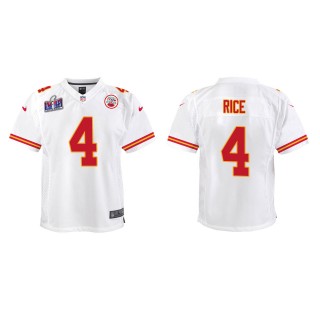 Youth Chiefs Rashee Rice White Super Bowl LVIII Game Jersey
