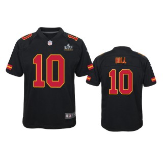 Youth Chiefs Tyreek Hill Black Super Bowl LV Game Fashion Jersey