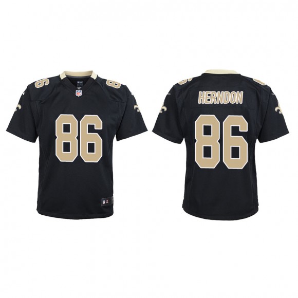 Youth New Orleans Saints Chris Herndon Black Game Jersey