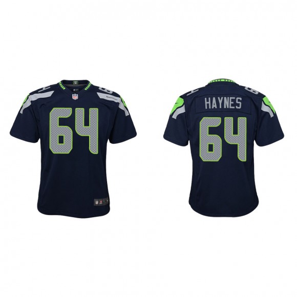 Youth Seahawks Christian Haynes College Navy Game Jersey