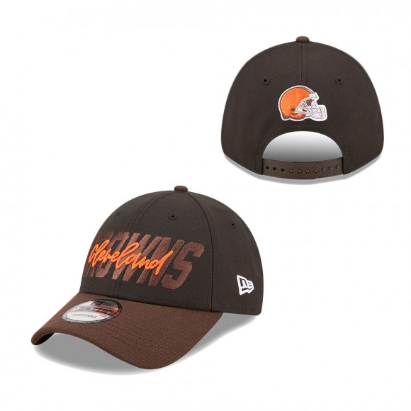 Youth Cleveland Browns Black Brown 2022 NFL Draft 9FORTY Snapback Adjustable Hat