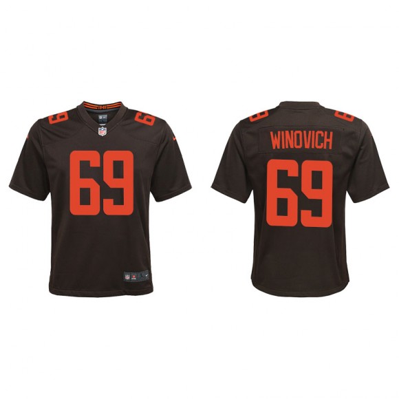 Youth Chase Winovich Browns Brown Alternate Game Jersey