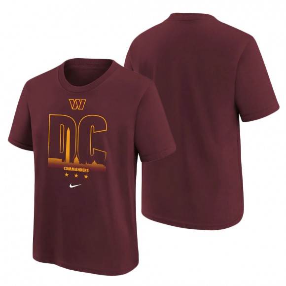 Youth Washington Commanders Burgundy Team City T-Shirt