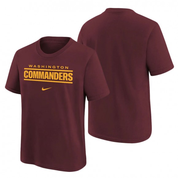 Youth Washington Commanders Burgundy Wordmark T-Shirt