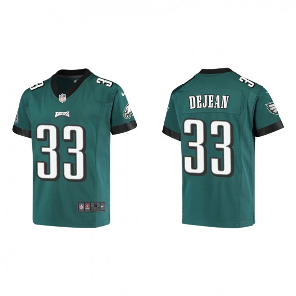 Youth Eagles Cooper DeJean Midnight Green Game Jersey