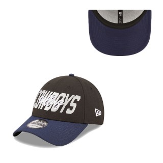 Youth Dallas Cowboys Black Navy 2022 NFL Draft 9FORTY Snapback Adjustable Hat