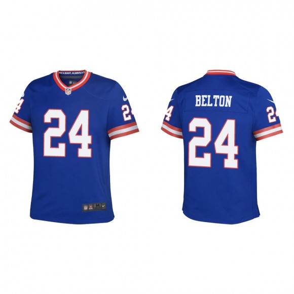 Youth New York Giants Dane Belton Royal Classic Game Jersey