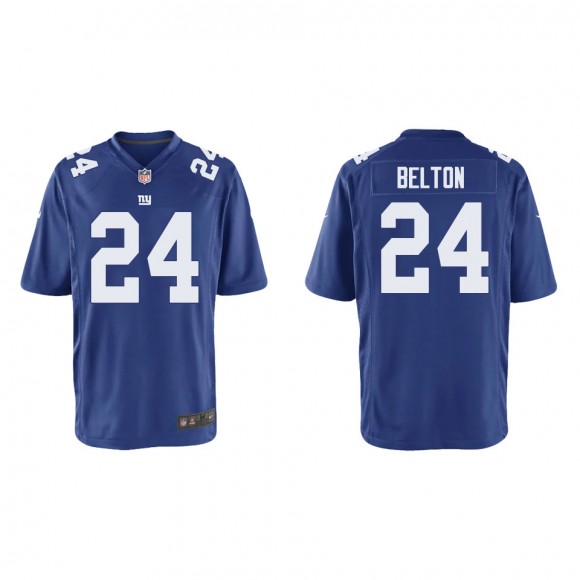 Youth New York Giants Dane Belton Royal Game Jersey