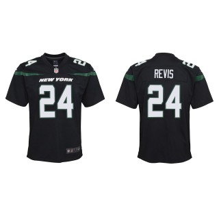 Youth New York Jets Darrelle Revis Black Game Hall of Fame Jersey