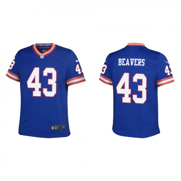Youth New York Giants Darrian Beavers Royal Classic Game Jersey
