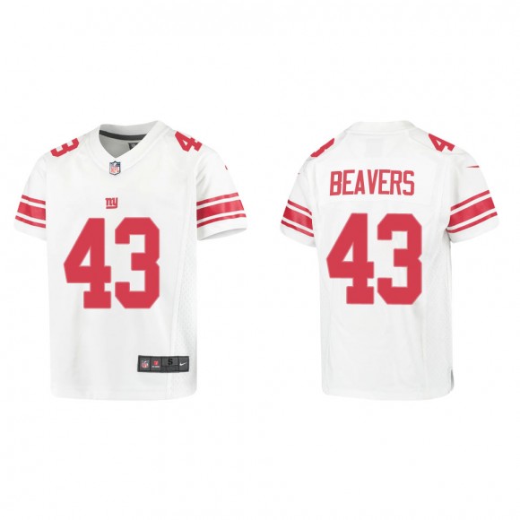 Youth New York Giants Darrian Beavers White Game Jersey