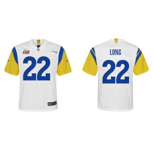 Youth Super Bowl LVI David Long Rams White Gold Alternate Game Jersey