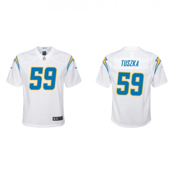 Youth Los Angeles Chargers Derrek Tuszka White Game Jersey