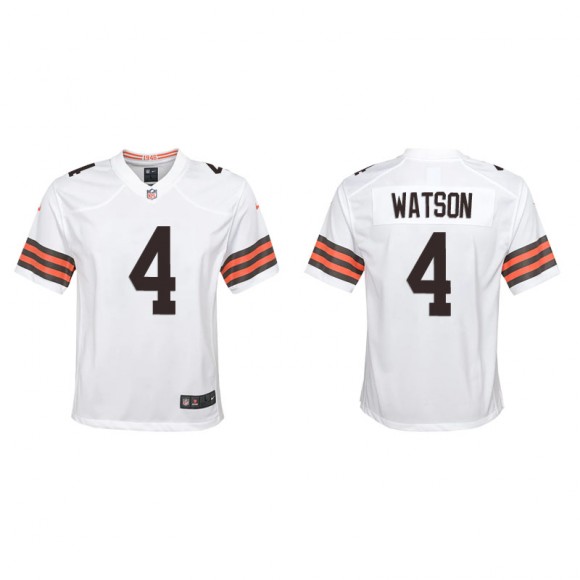 Youth Browns Deshaun Watson White Game Jersey